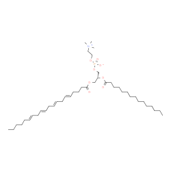 ChemSpider 2D Image | (2R)-3-[(5E,8E,11E,14E)-5,8,11,14-Icosatetraenoyloxy]-2-(pentadecanoyloxy)propyl 2-(trimethylammonio)ethyl phosphate | C43H78NO8P