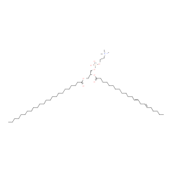 ChemSpider 2D Image | (2R)-2-[(13E,16E)-13,16-Docosadienoyloxy]-3-(tetracosanoyloxy)propyl 2-(trimethylammonio)ethyl phosphate | C54H104NO8P