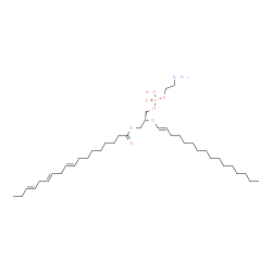 ChemSpider 2D Image | (2R)-3-{[(2-Aminoethoxy)(hydroxy)phosphoryl]oxy}-2-[(1E)-1-hexadecen-1-yloxy]propyl (9E,12E,15E)-9,12,15-octadecatrienoate | C39H72NO7P