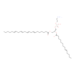 ChemSpider 2D Image | (2R)-3-{[(2-Aminoethoxy)(hydroxy)phosphoryl]oxy}-2-[(9E)-9-tetradecenoyloxy]propyl (7E,10E,13E,16E)-7,10,13,16-docosatetraenoate | C41H72NO8P