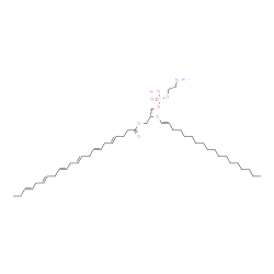 ChemSpider 2D Image | (2R)-3-{[(2-Aminoethoxy)(hydroxy)phosphoryl]oxy}-2-[(1E)-1-octadecen-1-yloxy]propyl (4E,7E,10E,13E,16E,19E)-4,7,10,13,16,19-docosahexaenoate | C45H78NO7P