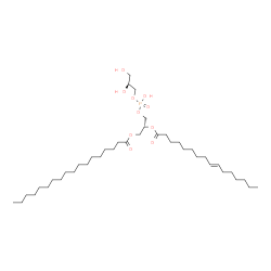 ChemSpider 2D Image | (2R)-3-({[(2S)-2,3-Dihydroxypropoxy](hydroxy)phosphoryl}oxy)-2-[(9E)-9-hexadecenoyloxy]propyl stearate | C40H77O10P