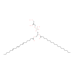 ChemSpider 2D Image | (2R)-3-({[(2S)-2,3-Dihydroxypropoxy](hydroxy)phosphoryl}oxy)-2-(stearoyloxy)propyl (6E,9E,12E)-6,9,12-octadecatrienoate | C42H77O10P
