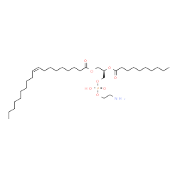 ChemSpider 2D Image | (2R)-3-{[(2-Aminoethoxy)(hydroxy)phosphoryl]oxy}-2-(decanoyloxy)propyl (9Z)-9-nonadecenoate | C34H66NO8P