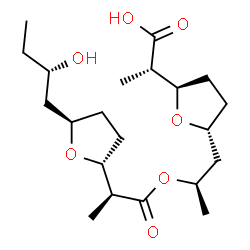 ChemSpider 2D Image | (2S)-2-{(2R,5R)-5-[(2R)-2-{[(2S)-2-{(2R,5R)-5-[(2S)-2-Hydroxybutyl]tetrahydro-2-furanyl}propanoyl]oxy}propyl]tetrahydro-2-furanyl}propanoic acid | C21H36O7