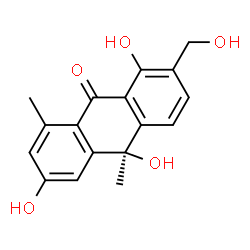 ChemSpider 2D Image | (10S)-1,6,10-Trihydroxy-2-(hydroxymethyl)-8,10-dimethyl-9(10H)-anthracenone | C17H16O5
