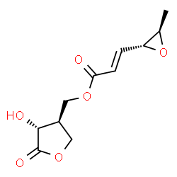 ChemSpider 2D Image | [(3S,4R)-4-Hydroxy-5-oxotetrahydro-3-furanyl]methyl (2E)-3-[(2R,3R)-3-methyl-2-oxiranyl]acrylate | C11H14O6