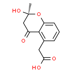 ChemSpider 2D Image | [(2S)-2-Hydroxy-2-methyl-4-oxo-3,4-dihydro-2H-chromen-5-yl]acetic acid | C12H12O5