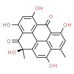 ChemSpider 2D Image | (1R)-1,3,5,7,10-Pentahydroxy-1,9-dimethyl-2H-benzo[cd]pyrene-2,6(1H)-dione | C21H14O7