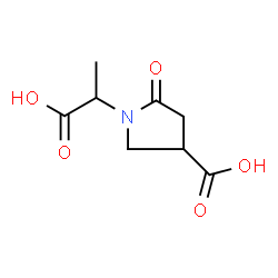 ChemSpider 2D Image | 1-(1-Carboxyethyl)-5-oxo-3-pyrrolidinecarboxylic acid | C8H11NO5