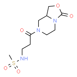 ChemSpider 2D Image | N-[3-Oxo-3-(3-oxotetrahydro[1,3]oxazolo[3,4-a]pyrazin-7(1H)-yl)propyl]methanesulfonamide | C10H17N3O5S