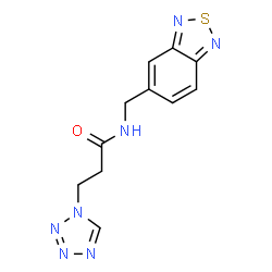 ChemSpider 2D Image | N-(2,1,3-Benzothiadiazol-5-ylmethyl)-3-(1H-tetrazol-1-yl)propanamide | C11H11N7OS