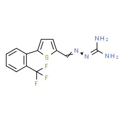 ChemSpider 2D Image | N''-[(E)-{5-[2-(Trifluoromethyl)phenyl]-2-thienyl}methylene]carbonohydrazonic diamide | C13H11F3N4S