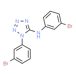 ChemSpider 2D Image | N,1-Bis(3-bromophenyl)-1H-tetrazol-5-amine | C13H9Br2N5