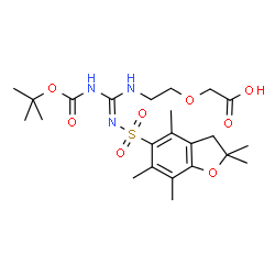 ChemSpider 2D Image | (6E)-2,2-Dimethyl-4-oxo-6-{[(2,2,4,6,7-pentamethyl-2,3-dihydro-1-benzofuran-5-yl)sulfonyl]imino}-3,10-dioxa-5,7-diazadodecan-12-oic acid | C23H35N3O8S