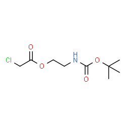 ChemSpider 2D Image | 2-({[(2-Methyl-2-propanyl)oxy]carbonyl}amino)ethyl chloroacetate | C9H16ClNO4