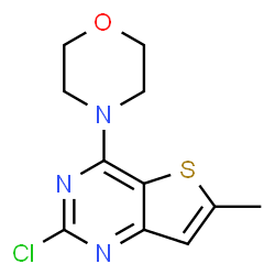 ChemSpider 2D Image | 2-Chloro-6-methyl-4-(4-morpholinyl)thieno[3,2-d]pyrimidine | C11H12ClN3OS