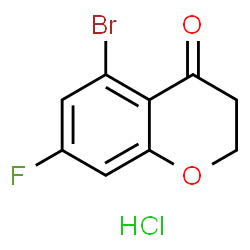 ChemSpider 2D Image | 5-Bromo-7-fluoro-2,3-dihydro-4H-chromen-4-one hydrochloride (1:1) | C9H7BrClFO2