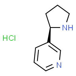 ChemSpider 2D Image | 3-[(2R)-pyrrolidin-2-yl]pyridine hydrochloride | C9H13ClN2