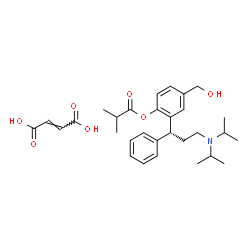 ChemSpider 2D Image | 2-[(1R)-3-(Diisopropylamino)-1-phenylpropyl]-4-(hydroxymethyl)phenyl 2-methylpropanoate (2E)-2-butenedioate (1:1) | C30H41NO7