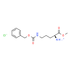 ChemSpider 2D Image | (2R)-5-{[(Benzyloxy)carbonyl]amino}-1-methoxy-1-oxo-2-pentanaminium chloride | C14H21ClN2O4