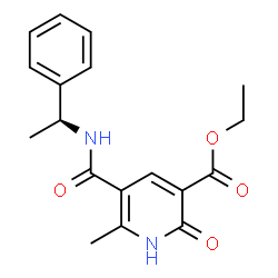 ChemSpider 2D Image | Ethyl 6-methyl-2-oxo-5-{[(1S)-1-phenylethyl]carbamoyl}-1,2-dihydro-3-pyridinecarboxylate | C18H20N2O4