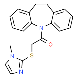 ChemSpider 2D Image | 1-(10,11-Dihydro-5H-dibenzo[b,f]azepin-5-yl)-2-[(1-methyl-1H-imidazol-2-yl)sulfanyl]ethanone | C20H19N3OS