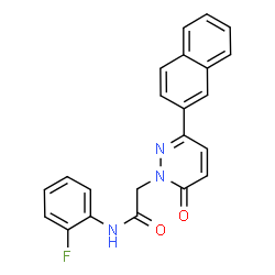 ChemSpider 2D Image | N-(2-Fluorophenyl)-2-[3-(2-naphthyl)-6-oxo-1(6H)-pyridazinyl]acetamide | C22H16FN3O2