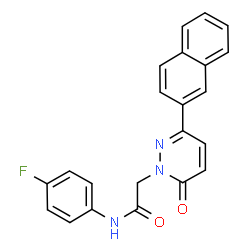 ChemSpider 2D Image | N-(4-Fluorophenyl)-2-[3-(2-naphthyl)-6-oxo-1(6H)-pyridazinyl]acetamide | C22H16FN3O2