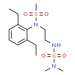 ChemSpider 2D Image | N-(2,6-Diethylphenyl)-N-{2-[(dimethylsulfamoyl)amino]ethyl}methanesulfonamide | C15H27N3O4S2
