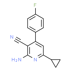 ChemSpider 2D Image | 2-Amino-6-cyclopropyl-4-(4-fluorophenyl)nicotinonitrile | C15H12FN3