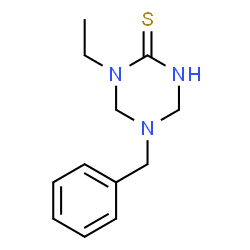 ChemSpider 2D Image | 5-Benzyl-1-ethyl-1,3,5-triazinane-2-thione | C12H17N3S