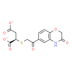 ChemSpider 2D Image | (2R)-2-{[2-Oxo-2-(3-oxo-3,4-dihydro-2H-1,4-benzoxazin-6-yl)ethyl]sulfanyl}succinate | C14H11NO7S
