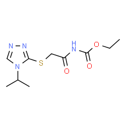 ChemSpider 2D Image | Ethyl {[(4-isopropyl-4H-1,2,4-triazol-3-yl)sulfanyl]acetyl}carbamate | C10H16N4O3S