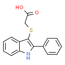 ChemSpider 2D Image | 2-[(2-phenyl-1H-indol-3-yl)thio]acetic acid | C16H13NO2S