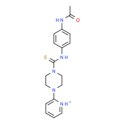ChemSpider 2D Image | 2-{4-[(4-Acetamidophenyl)carbamothioyl]-1-piperazinyl}pyridinium | C18H22N5OS