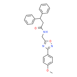 ChemSpider 2D Image | N-{[3-(4-Methoxyphenyl)-1,2,4-oxadiazol-5-yl]methyl}-3,3-diphenylpropanamide | C25H23N3O3