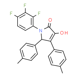 ChemSpider 2D Image | 3-Hydroxy-4,5-bis(4-methylphenyl)-1-(2,3,4-trifluorophenyl)-1,5-dihydro-2H-pyrrol-2-one | C24H18F3NO2