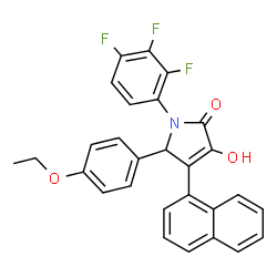 ChemSpider 2D Image | 5-(4-Ethoxyphenyl)-3-hydroxy-4-(1-naphthyl)-1-(2,3,4-trifluorophenyl)-1,5-dihydro-2H-pyrrol-2-one | C28H20F3NO3