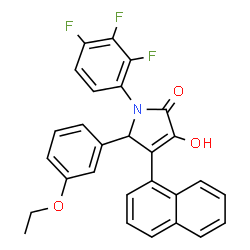 ChemSpider 2D Image | 5-(3-Ethoxyphenyl)-3-hydroxy-4-(1-naphthyl)-1-(2,3,4-trifluorophenyl)-1,5-dihydro-2H-pyrrol-2-one | C28H20F3NO3
