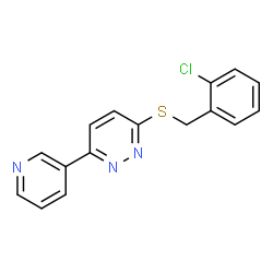 ChemSpider 2D Image | 3-[(2-Chlorobenzyl)sulfanyl]-6-(3-pyridinyl)pyridazine | C16H12ClN3S
