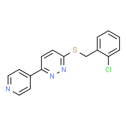 ChemSpider 2D Image | 3-[(2-Chlorobenzyl)sulfanyl]-6-(4-pyridinyl)pyridazine | C16H12ClN3S