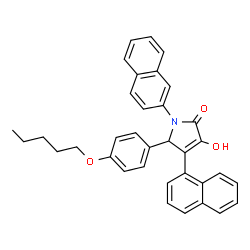 ChemSpider 2D Image | 3-Hydroxy-4-(1-naphthyl)-1-(2-naphthyl)-5-[4-(pentyloxy)phenyl]-1,5-dihydro-2H-pyrrol-2-one | C35H31NO3