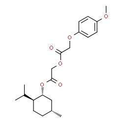 ChemSpider 2D Image | 2-{[(1R,2S,5R)-2-Isopropyl-5-methylcyclohexyl]oxy}-2-oxoethyl (4-methoxyphenoxy)acetate | C21H30O6