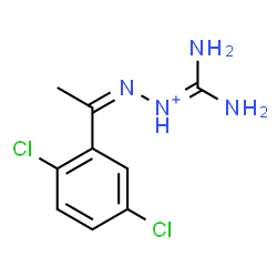 ChemSpider 2D Image | (2Z)-1-(Diaminomethylene)-2-[1-(2,5-dichlorophenyl)ethylidene]hydrazinium | C9H11Cl2N4