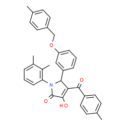 ChemSpider 2D Image | 1-(2,3-Dimethylphenyl)-3-hydroxy-4-(4-methylbenzoyl)-5-{3-[(4-methylbenzyl)oxy]phenyl}-1,5-dihydro-2H-pyrrol-2-one | C34H31NO4
