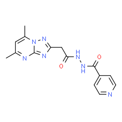 ChemSpider 2D Image | N'-[(5,7-Dimethyl[1,2,4]triazolo[1,5-a]pyrimidin-2-yl)acetyl]isonicotinohydrazide | C15H15N7O2