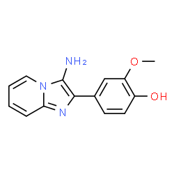 ChemSpider 2D Image | 4-(3-amino-2-imidazo[1,2-a]pyridinyl)-2-methoxyphenol | C14H13N3O2