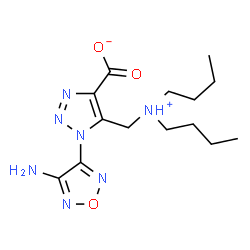 ChemSpider 2D Image | 1-(4-Amino-1,2,5-oxadiazol-3-yl)-5-[(dibutylammonio)methyl]-1H-1,2,3-triazole-4-carboxylate | C14H23N7O3