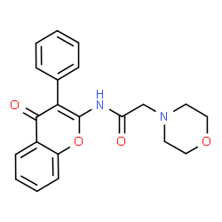 ChemSpider 2D Image | 2-(4-Morpholinyl)-N-(4-oxo-3-phenyl-4H-chromen-2-yl)acetamide | C21H20N2O4